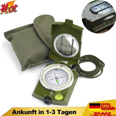 Bundeswehr Armeekompass mit Etui Oliv Army Kompass Metallgehäuse Marschkompass