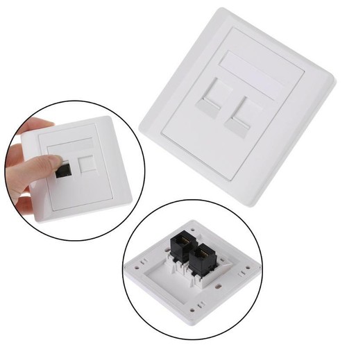 2 Ports CAT5 RJ45 Network Wall Plate With Female To Female Connector - Photo 5/8