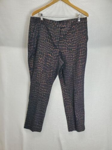 Worthington Trouser Dress Pants Womens 16 Black/Gold Glitter Slim Leg Pockets - Picture 1 of 11