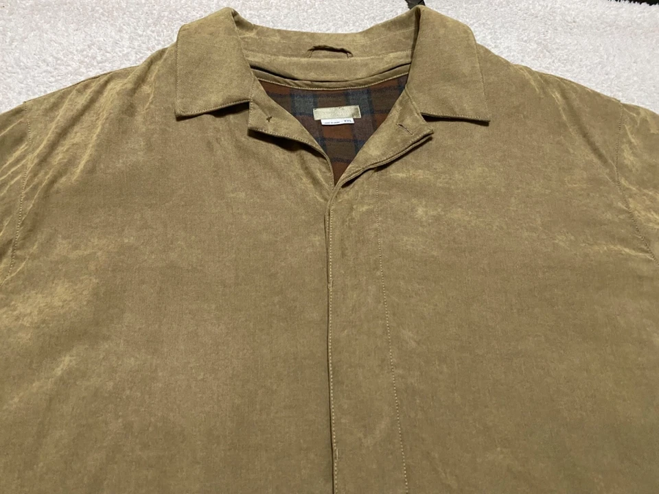 Gabardina The Territory Ahead para hombre 2XL beige liso con botones forrada en franela frontal Foto 3 de 4