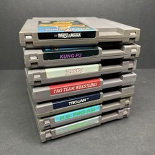 Nintendo NES Video Game Lot Of 7 WrestleMania Trojan Zanac Tag Team Wrestling