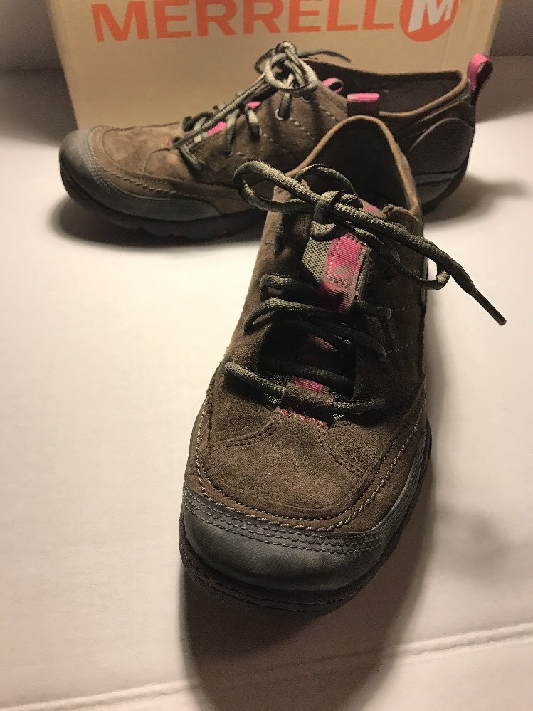 MERRELL Stone Leather Leather Leather Mimosa Lace Hiking Walking shoes SIZE 9.5 BROWN f55651 MERRELL Stone Leather Leather Leather Mimosa Lace Hiking Walking shoes SIZE 9.5 BROWN f55651