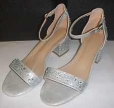 Blue by Betsey Johnson Mari Rhinestone Block Heel Dress Sandals