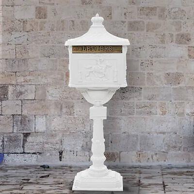 Aluminium Pedestal Vintage Style House Mail Letter Parcel Box Lockable ...