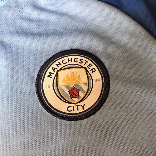 Manchester City Etihad Airways Soccer Dri-fit Jersey Size Large Blue - Picture 3 of 8