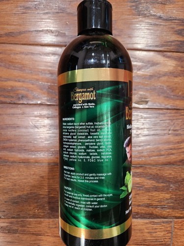 NEW SHAMPOO WITH BERGAMOT WITH BIOTIN, COLLAGEN & ALOE VERA 33.8 FL OZ ALMA BELL - Picture 3 of 3