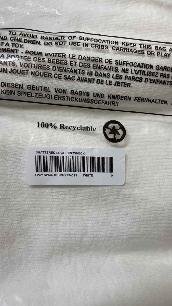 Supreme Shattered Logo Crewneck White Size M | eBay