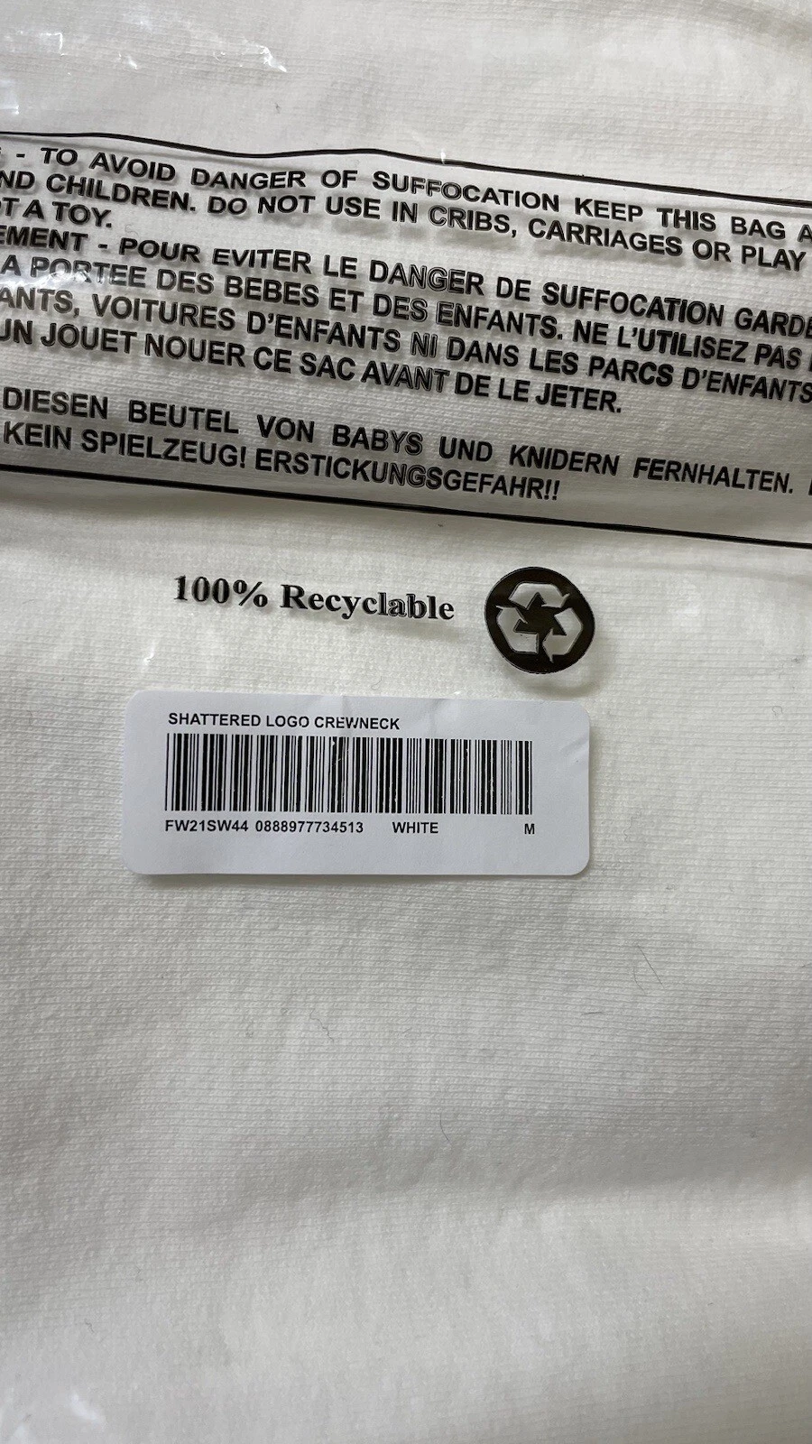 Logo Supreme Shattered bianco cacciavite taglia M