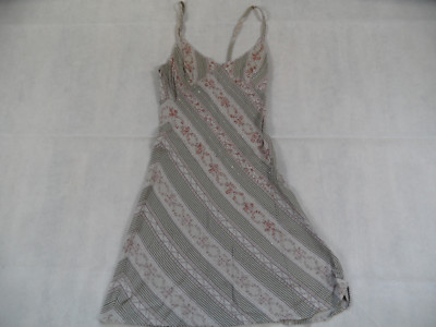 MANGO schönes leichtes Sommerkleid mit Perlen beige bunt Gr. M TOP HC718