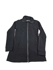 Ibex Womens Zque Merino Wool Full Zip Sweater Jacket Sm Black Mock Neck Pockets