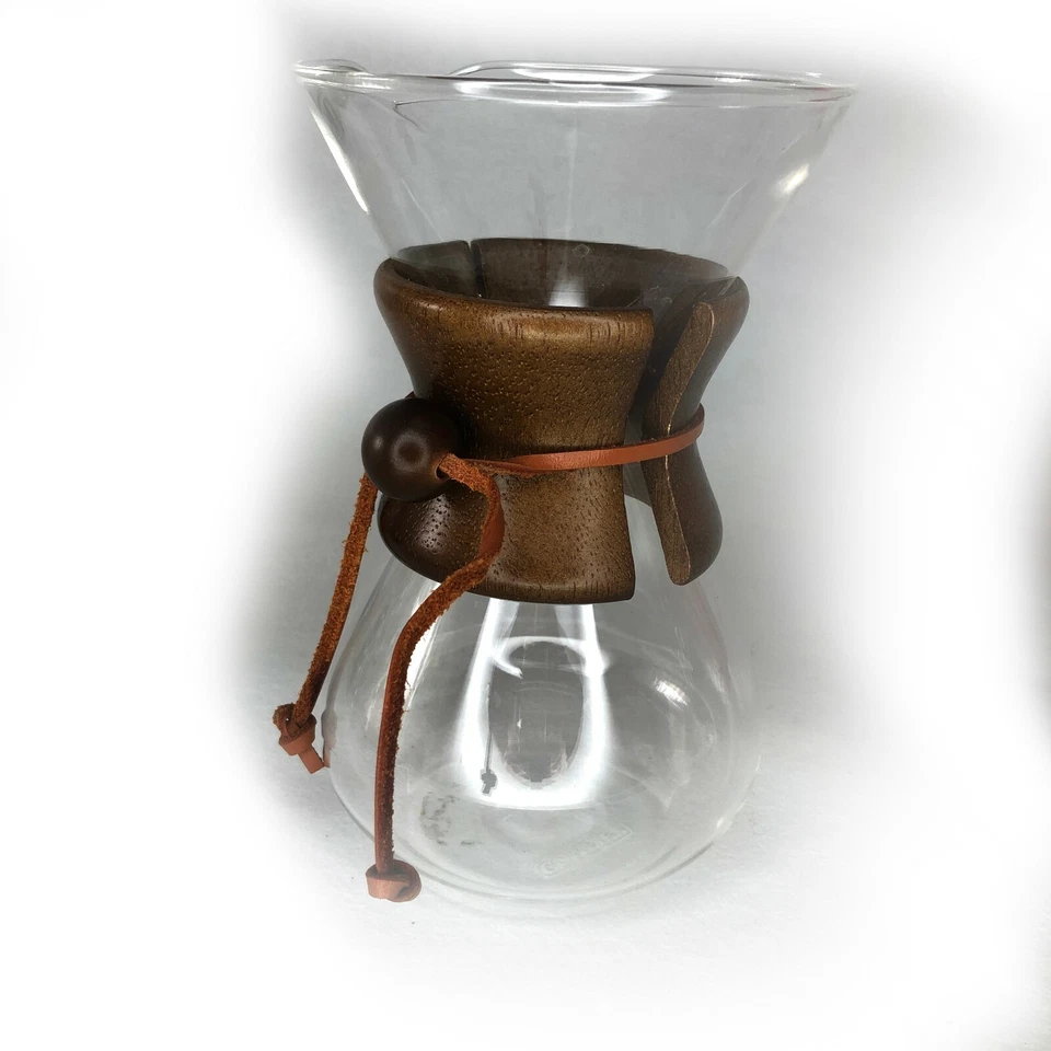 Vintage Comfify Chemex Type Pour Over Coffee Carafe Wood Collar 8” - Image 2 of 4