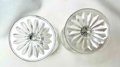 Etched Crystal Liqueur Stem Glasses Cordial Grapes on a Vine Set of 2 Bar Ware - Picture 5 of 5