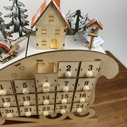 Gerson International Christmas LED Light Scene with Advent Calendar Chipped Read - Picture 5 of 12