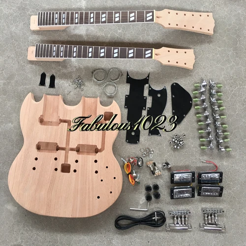 12+6 Strings Unfinished EDS-1275 Double Neck SG Electric Guitar DIY Jimmy Page