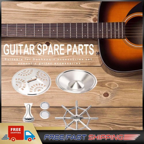 8Pcs Silver Wood Dobro Guitar Parts Set Resonator Cones Soundhole