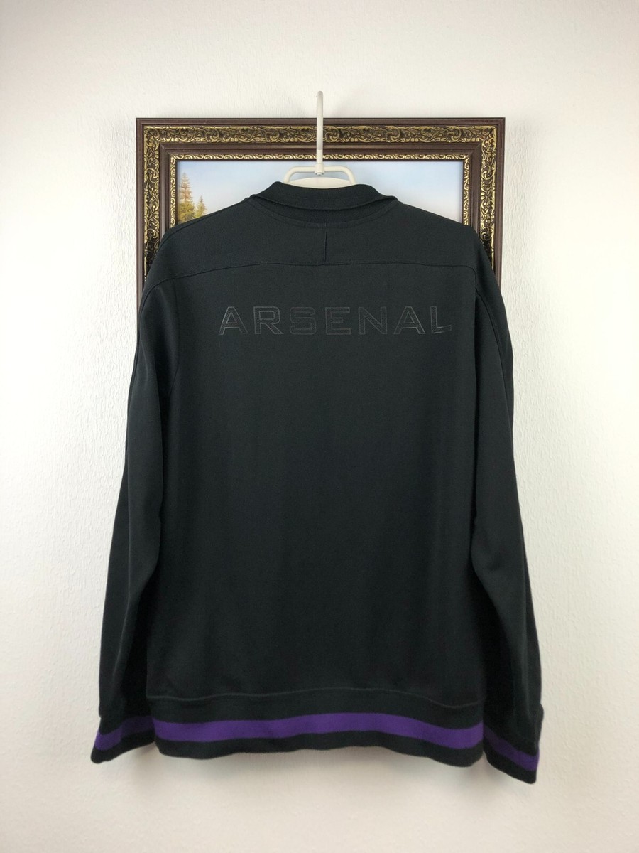 Arsenal ジャケット 黒 紫アクセント Arsenal Football Jacket Soccer Track Top Nike Gunners Black