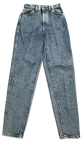Vintage Lee Jeans Junior Size 5 Med Tapered High Waisted Blue - Picture 7 of 8