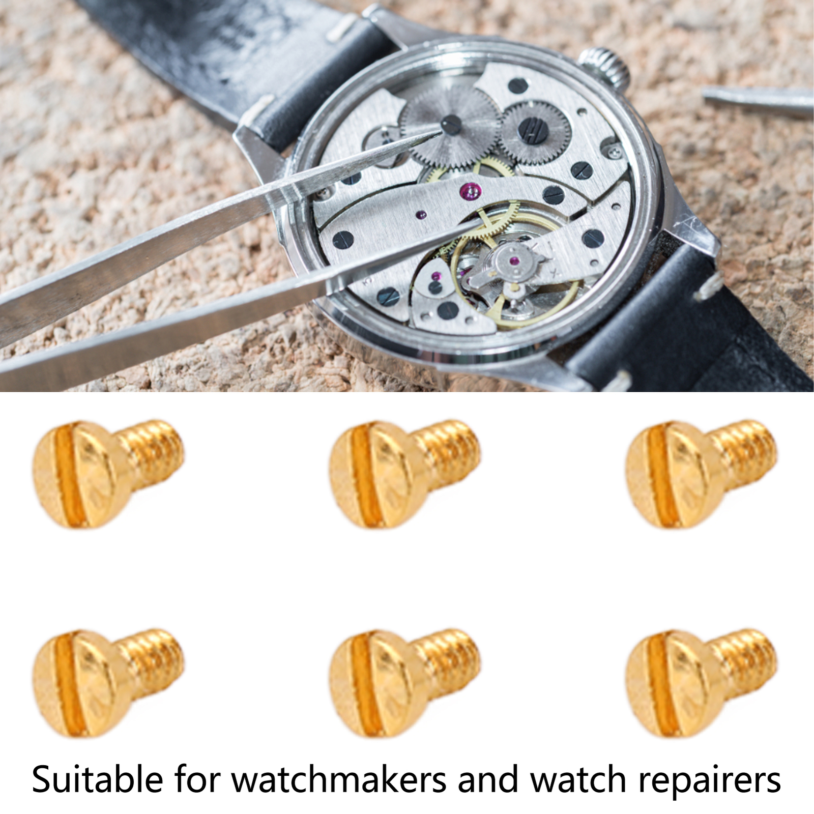 6pcs Watch Back Cover Screw Professional Quartz Watch Back Case Slotted