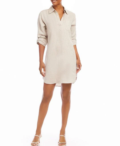 Karen Kane Linen Shirt Dress 3B 2453- - Picture 7 of 8