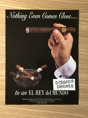 El Rey Del Mudo Diamond Cigars 1995 Vintage Print Ad: Nothing Comes Close