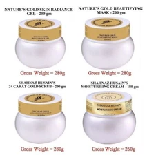Shahnaz Husain Hussain 24 Carat Gold Facial Kit Salon Size Mask Scrub Gel Cream