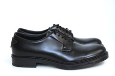 sz 9.5 / 8.5 UK PRADA Black Leather Allacciata Plain Toe Derby Oxford Men Shoes