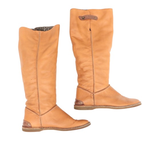 Lilimill Brown Leather Mid Calf Boots