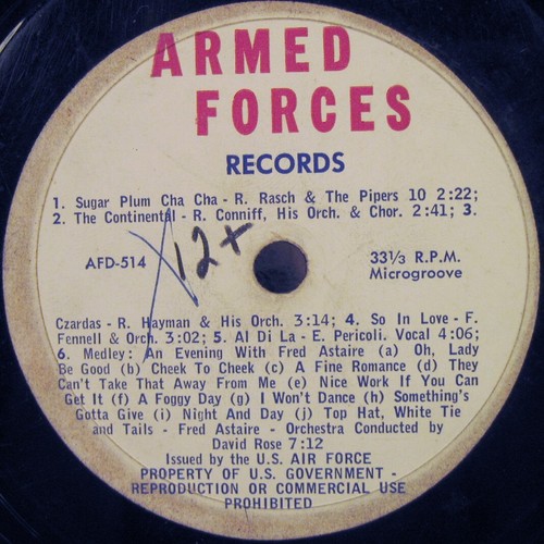 Lote de 5 discos LP de las Fuerzas Armadas 12" 33 RPM de la Fuerza Aérea de EE. UU. rock y fácil escucha - Imagen 10 de 12