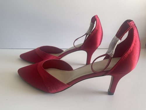 Madden Girl Satin Heels Red Wedding Bridesmaids Shoes Womens sz 8.5 NEW NO BOX - Picture 6 of 9