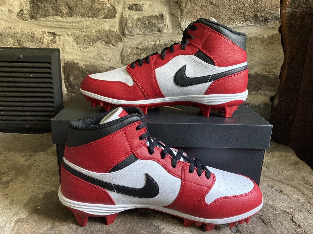 Jordan 1 Mid TD Chicago Red White Football Cleats FJ6805-106 Men