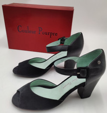 Décolleté da donna scarpe in pelle colore Pourpre taglia 41 EU velluto nero 516V