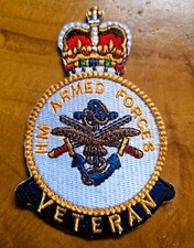 HM Armed Forces Veteran - Patriotic Embroidered Sew Or Iron On Embroidery Patch