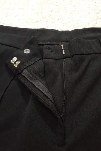 Ruby Rd Ladies 24w Black Flat Front Dress Pants W Permanent Crease. Stretchy - Picture 4 of 9