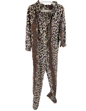 Gaymode Penneys Vtg 60s Footie Pajamas Animal Print AOP Sleep One Piece Cheetah