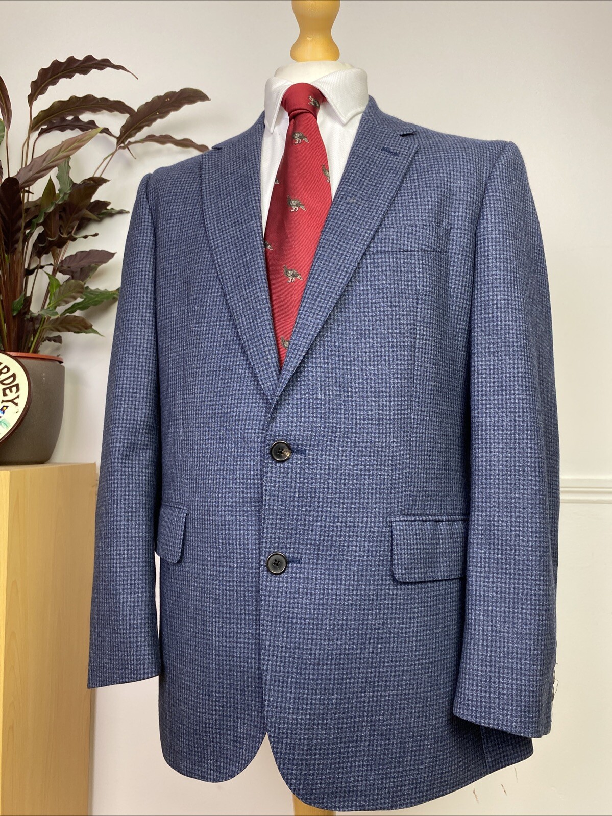 FILA Giacca sportiva Gieves & Hawkes (42R) Savile Row pura lana vergine micro check TWEED