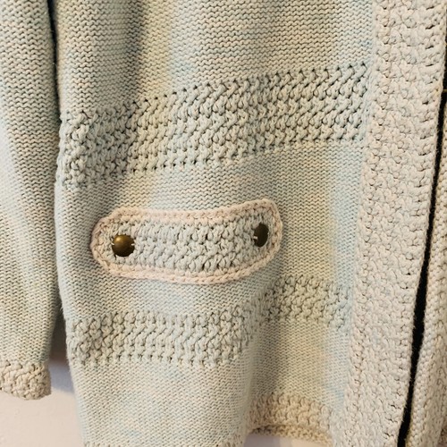 Cabi Tweed Cardigan Sweater Size S Long Sleeves 100% Cotton Modest Crochet Cozy - Imagen 6 de 11