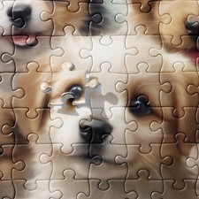 Jigsaw puzzle, Dozen puppies.
