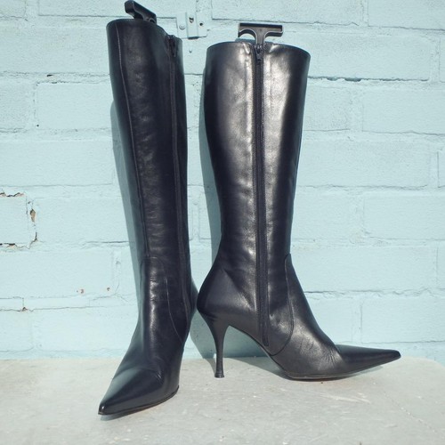 37 Pied All Eur 4 Ladies Uk Boots Size Leather Womens A Black Sexy Terre 4ZgUwrq4Bz