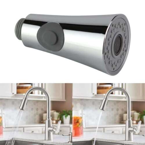 Kitchen Sink Pull Down Faucet Sprayer Pull Out SprayHead Replacement Head Sliver - Picture 2 of 12