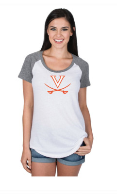 NWT Lauren James University of Virginia Cavaliers White Grey T-Shirt Small