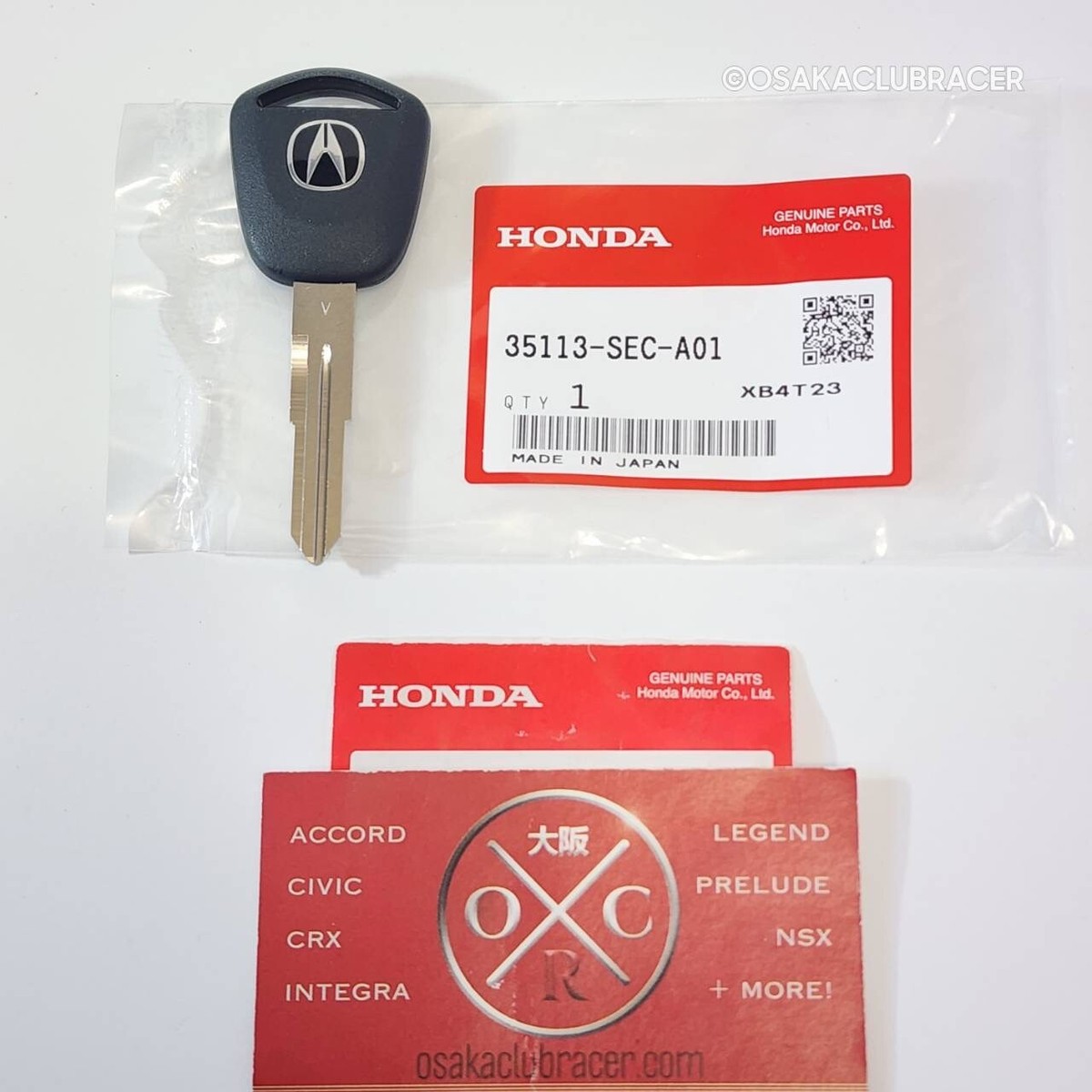 kopanda2／4 Genuine OEM Acura Key Blank W/ Immobilizer 35113-SEC-A01 04-08 TSX
