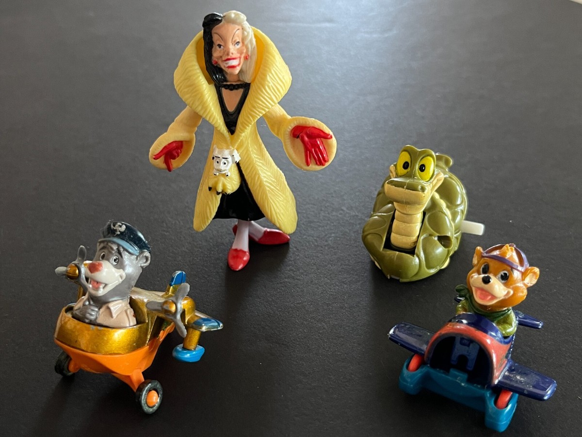 Disney Figures LOT of FOUR 1980s, 1990s, Cruella, Kaa, Baloo & Kit