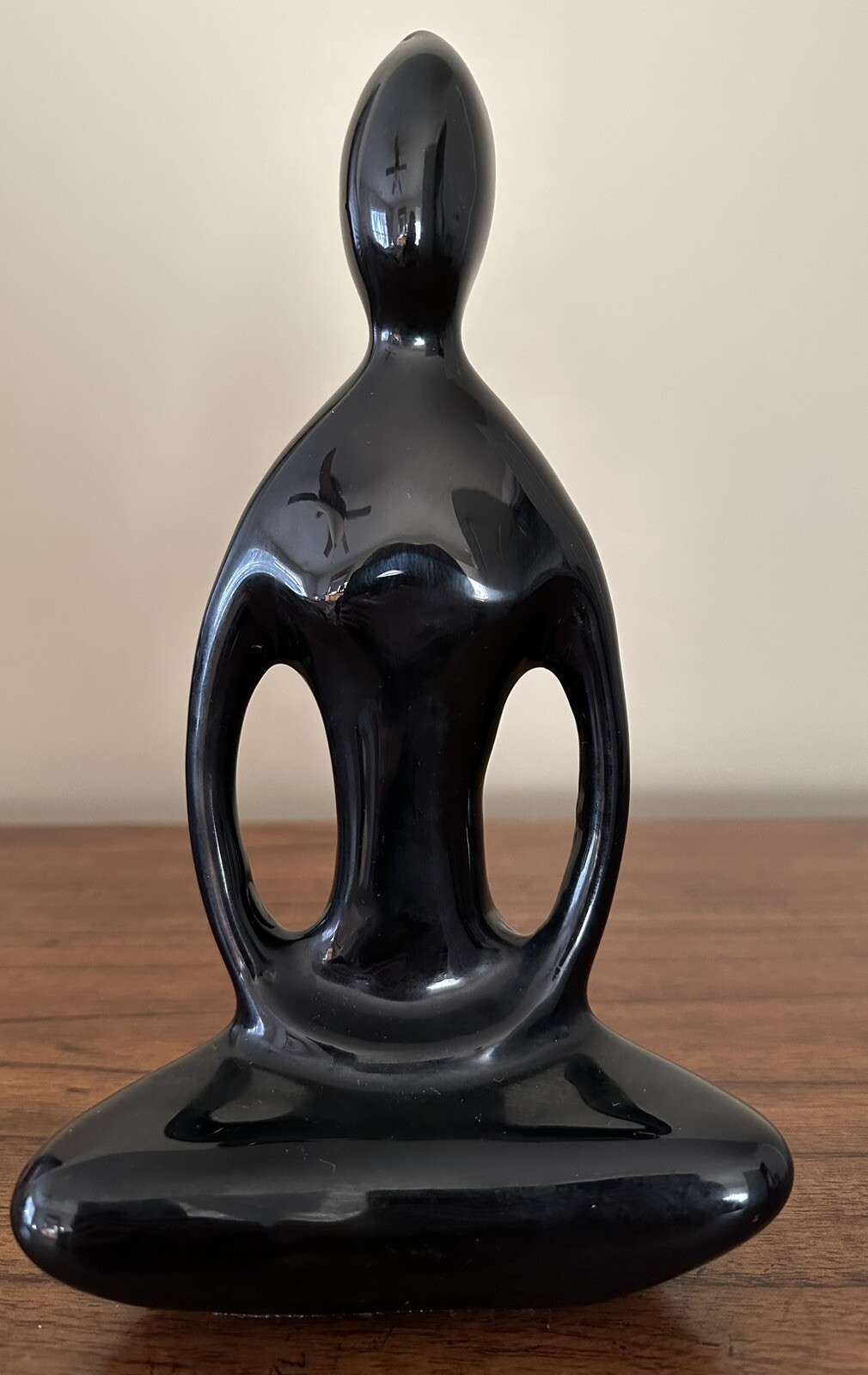 Abstract Praying Figurine/Statue, Black, 10”, **FLAW**