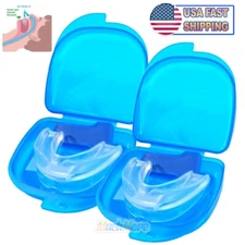 2PCS Stop Snoring Mouthpiece Guard Anti Snore Sleep Bruxism Apnea Teeth Grinding