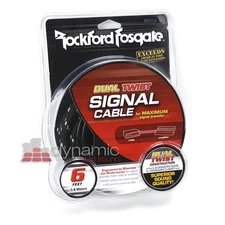 Rockford Fosgate RFIT-6 Car 6 ft. 2-Channel Dual Twist RCA Interconnect Cable 