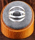Vintage Open Work Modernist Band Ring Sterling Silver Size 5.75