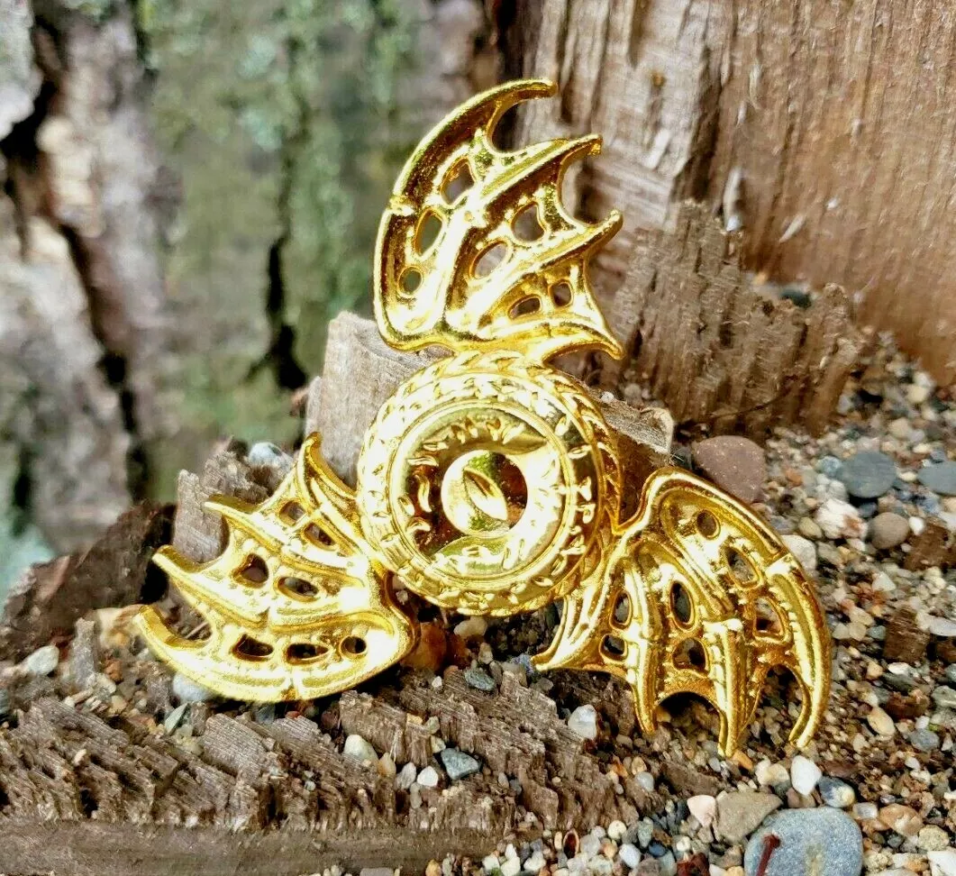 Gold Dragon Wing, Eye, Metal Fidget Spinner, Toys Boys Girls Adult EDC 👀😍