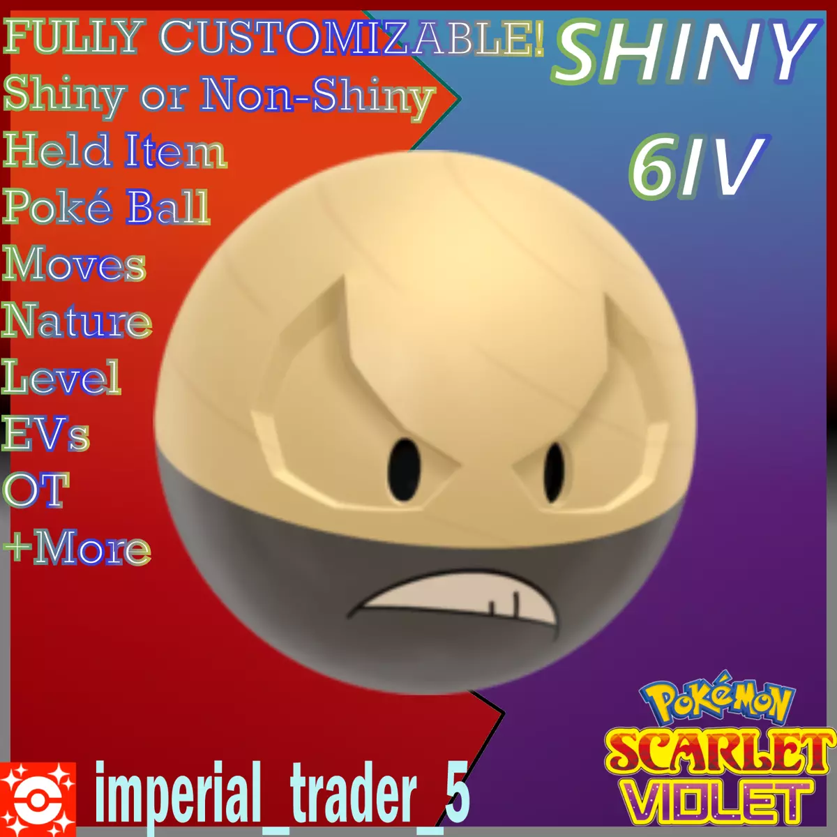 Voltorb - Hisui ✨ Shiny 6IV ✨ Pokémon Scarlet and Violet