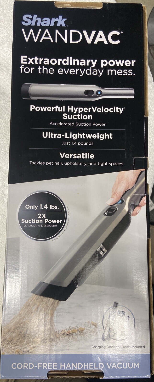 NEW SHARK WANDVAC CORDFREE HANDHELD VACUUM WITH CHARGING STATION