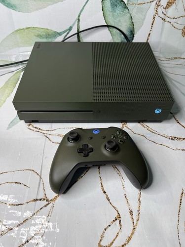 Microsoft Xbox One S Military Green with controller